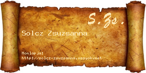 Solcz Zsuzsanna névjegykártya
